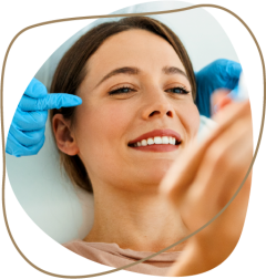 a close up of a woman