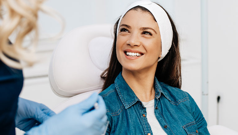 a woman smiling for the camera