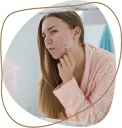 a woman looking at the camera